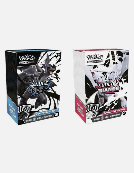 Coppia bundle POKEMON FUOCO BIANCO E LUCE NERA BUNDLE CONFEZIONE 6 BUSTE